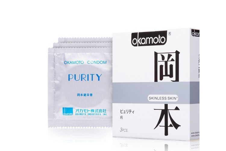 OKAMOTO CONDOMS-PURE 3 PIECES (WHITE)