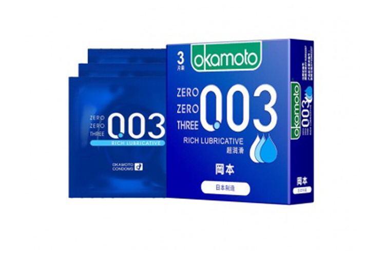 OKAMOTO CONDOMS-3 SUPER LUBRICATING (BLUE)